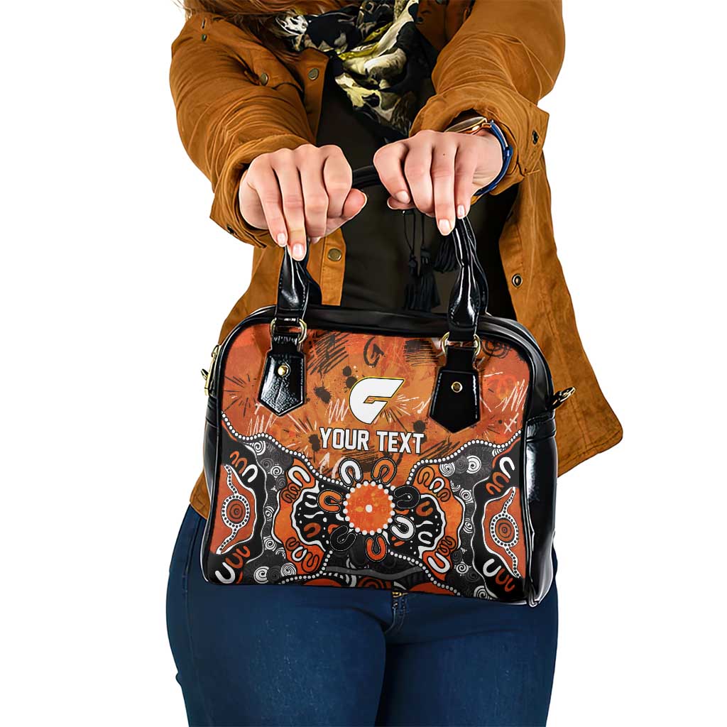 Personalized Greater Western Sydney Giants Shoulder Handbag Aboriginal Dot Painting Graffiti Style
