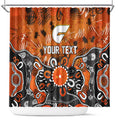 Personalized Greater Western Sydney Giants Shower Curtain Aboriginal Dot Painting Graffiti Style