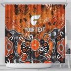 Personalized Greater Western Sydney Giants Shower Curtain Aboriginal Dot Painting Graffiti Style