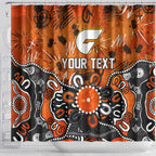Personalized Greater Western Sydney Giants Shower Curtain Aboriginal Dot Painting Graffiti Style