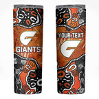 Personalized Greater Western Sydney Giants Skinny Tumbler Aboriginal Dot Painting Graffiti Style