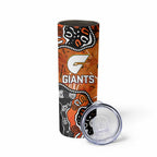 Personalized Greater Western Sydney Giants Skinny Tumbler Aboriginal Dot Painting Graffiti Style