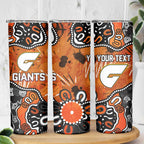 Personalized Greater Western Sydney Giants Skinny Tumbler Aboriginal Dot Painting Graffiti Style