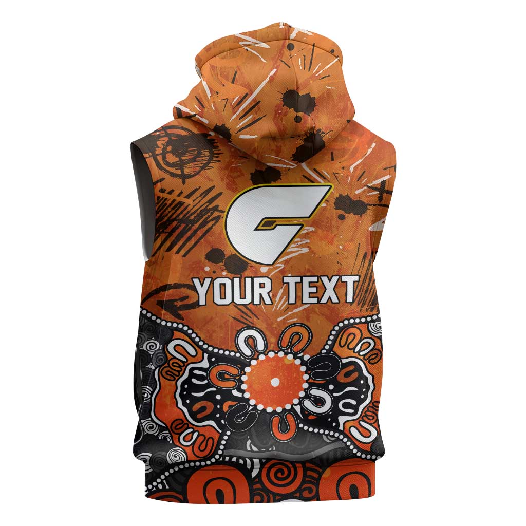 Personalized Greater Western Sydney Giants Sleeveless Hoodie Aboriginal Dot Painting Graffiti Style