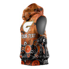 Personalized Greater Western Sydney Giants Sleeveless Hoodie Aboriginal Dot Painting Graffiti Style