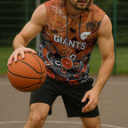 Personalized Greater Western Sydney Giants Sleeveless Hoodie Aboriginal Dot Painting Graffiti Style
