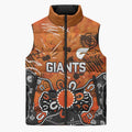 Personalized Greater Western Sydney Giants Sleeveless Puffer Jacket Aboriginal Dot Painting Graffiti Style