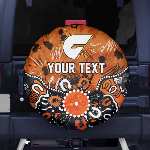 Personalized Greater Western Sydney Giants Spare Tire Cover Aboriginal Dot Painting Graffiti Style