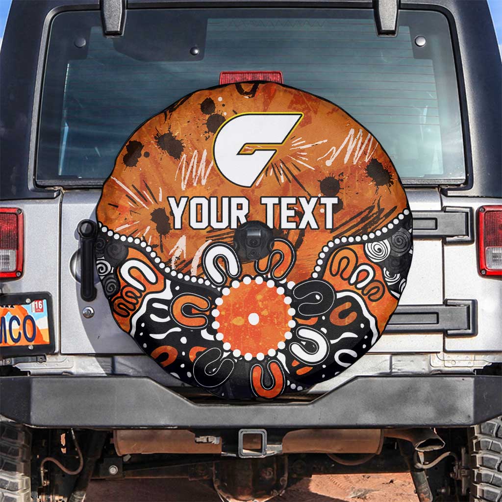 Personalized Greater Western Sydney Giants Spare Tire Cover Aboriginal Dot Painting Graffiti Style