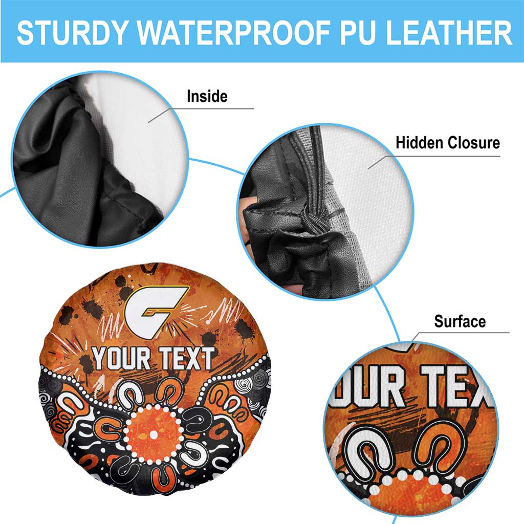 Personalized Greater Western Sydney Giants Spare Tire Cover Aboriginal Dot Painting Graffiti Style