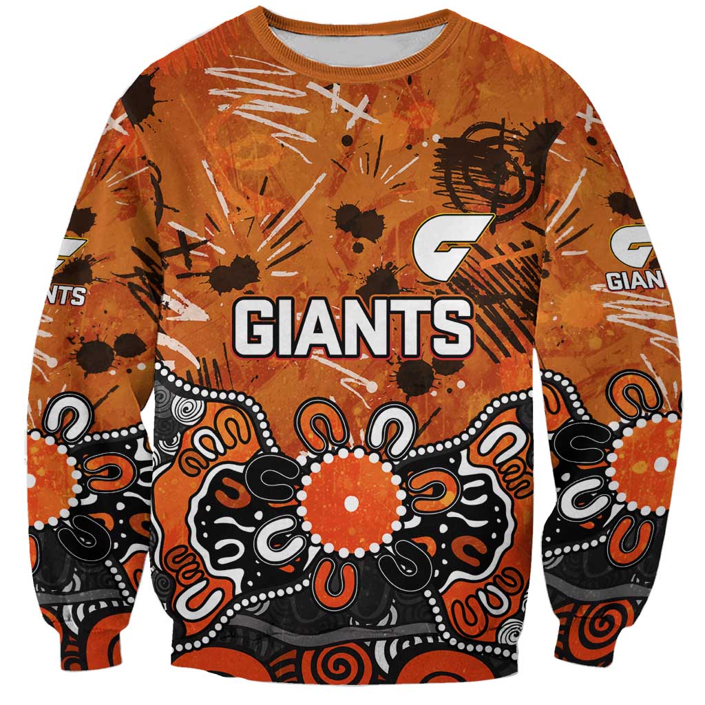 Personalized Greater Western Sydney Giants Sweatshirt Aboriginal Dot Painting Graffiti Style