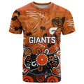 Personalized Greater Western Sydney Giants T Shirt Aboriginal Dot Painting Graffiti Style