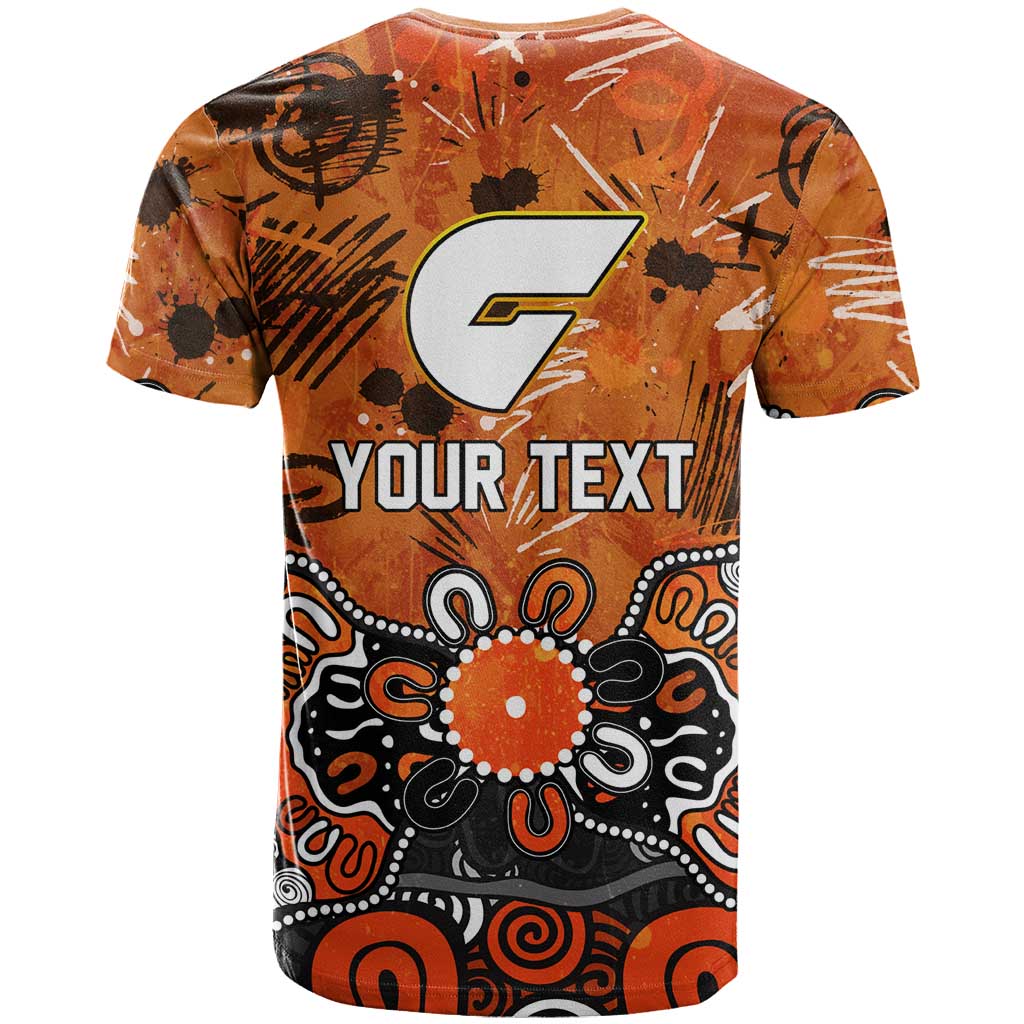 Personalized Greater Western Sydney Giants T Shirt Aboriginal Dot Painting Graffiti Style