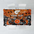 Personalized Greater Western Sydney Giants Tablecloth Aboriginal Dot Painting Graffiti Style