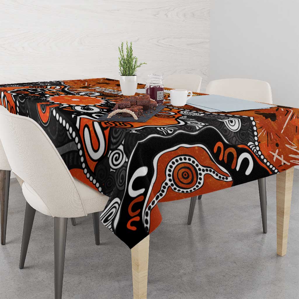 Personalized Greater Western Sydney Giants Tablecloth Aboriginal Dot Painting Graffiti Style