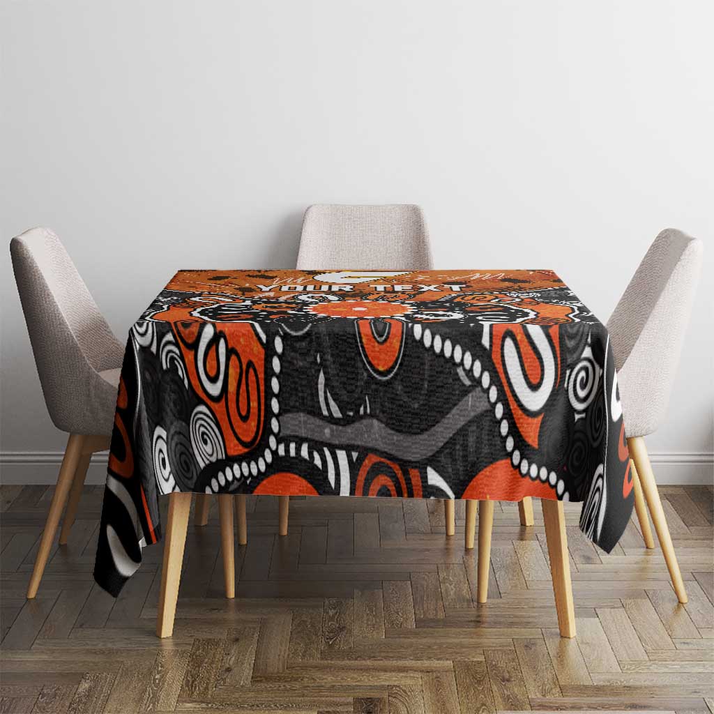 Personalized Greater Western Sydney Giants Tablecloth Aboriginal Dot Painting Graffiti Style
