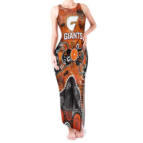 Personalized Greater Western Sydney Giants Tank Maxi Dress Aboriginal Dot Painting Graffiti Style