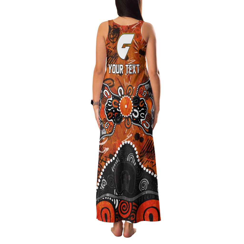 Personalized Greater Western Sydney Giants Tank Maxi Dress Aboriginal Dot Painting Graffiti Style