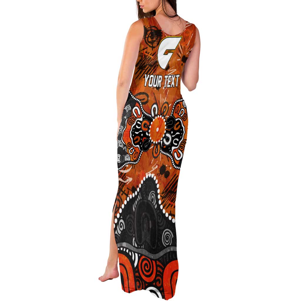 Personalized Greater Western Sydney Giants Tank Maxi Dress Aboriginal Dot Painting Graffiti Style