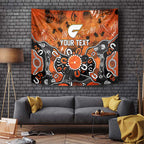 Personalized Greater Western Sydney Giants Tapestry Aboriginal Dot Painting Graffiti Style