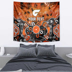Personalized Greater Western Sydney Giants Tapestry Aboriginal Dot Painting Graffiti Style