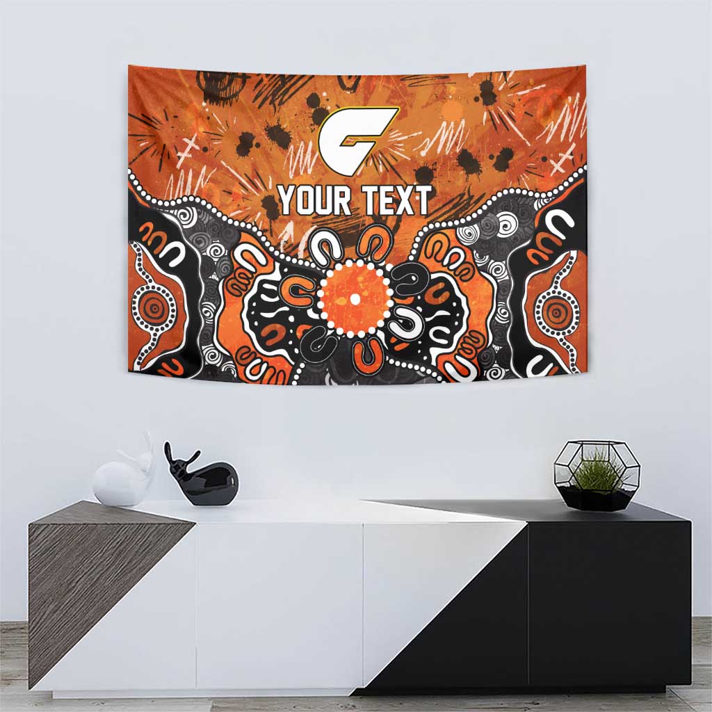 Personalized Greater Western Sydney Giants Tapestry Aboriginal Dot Painting Graffiti Style