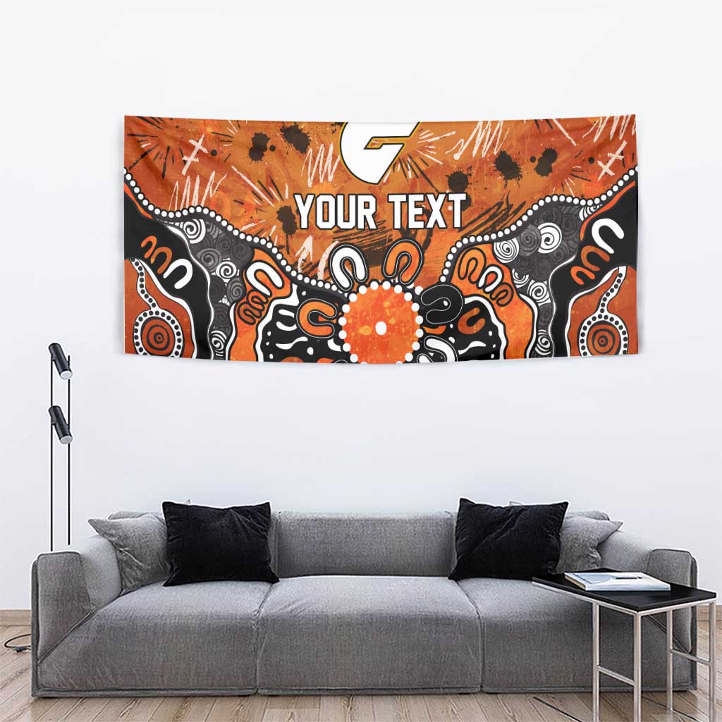 Personalized Greater Western Sydney Giants Tapestry Aboriginal Dot Painting Graffiti Style