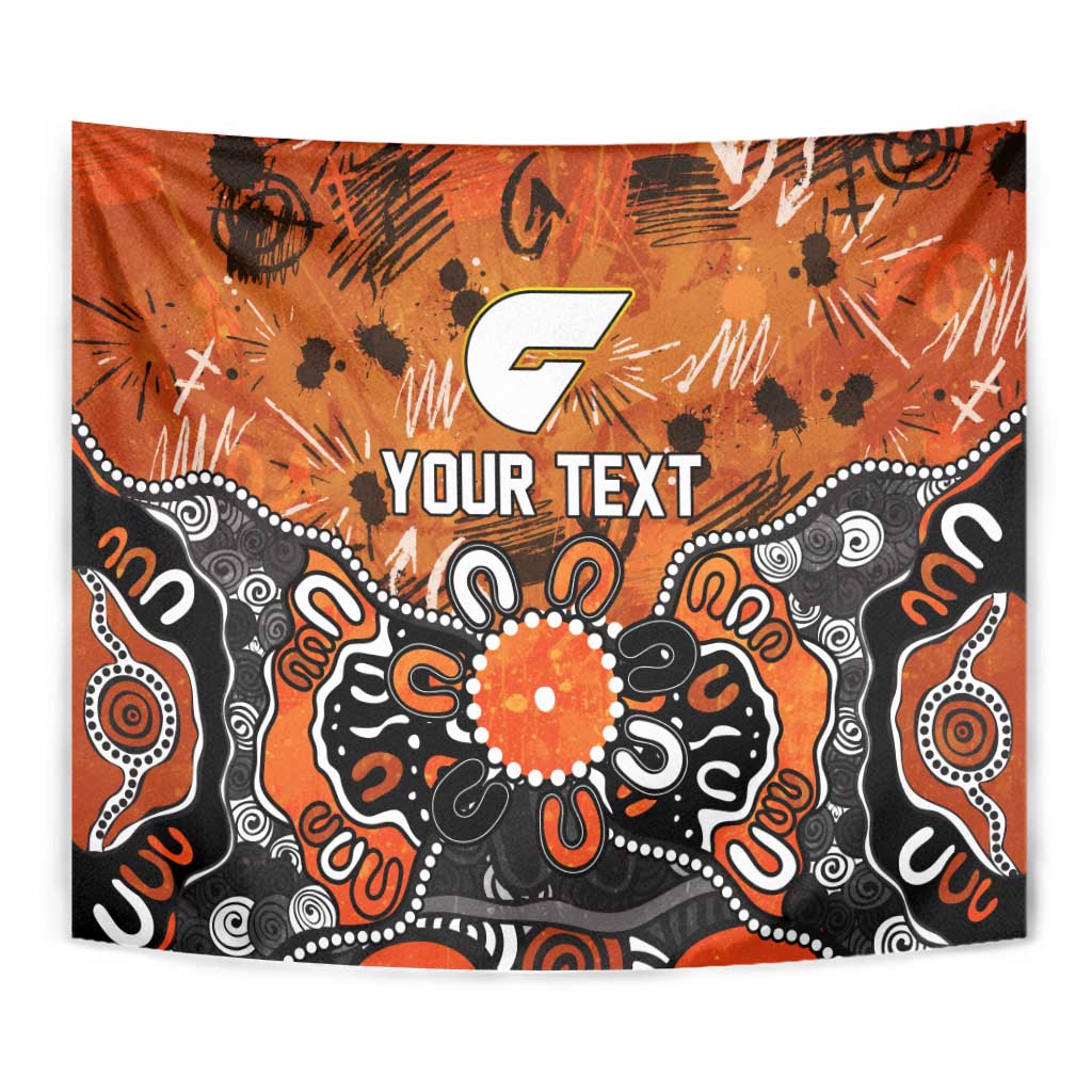 Personalized Greater Western Sydney Giants Tapestry Aboriginal Dot Painting Graffiti Style