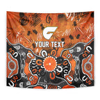 Personalized Greater Western Sydney Giants Tapestry Aboriginal Dot Painting Graffiti Style