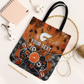Personalized Greater Western Sydney Giants Tote Bag Aboriginal Dot Painting Graffiti Style
