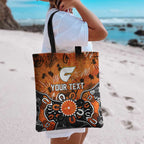 Personalized Greater Western Sydney Giants Tote Bag Aboriginal Dot Painting Graffiti Style