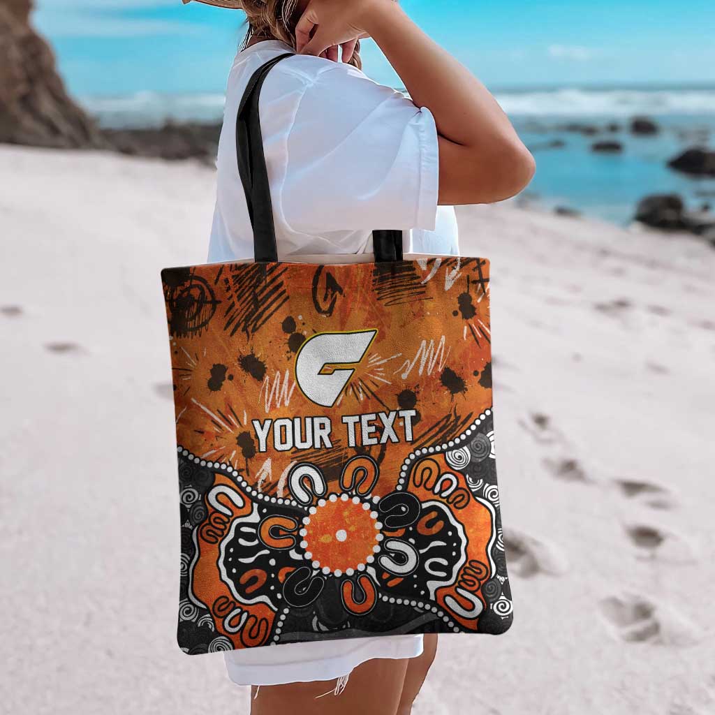 Personalized Greater Western Sydney Giants Tote Bag Aboriginal Dot Painting Graffiti Style