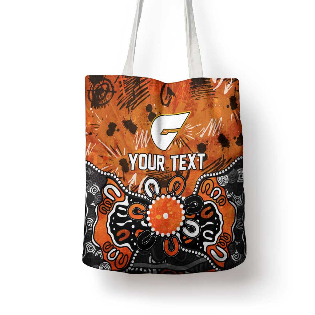 Personalized Greater Western Sydney Giants Tote Bag Aboriginal Dot Painting Graffiti Style