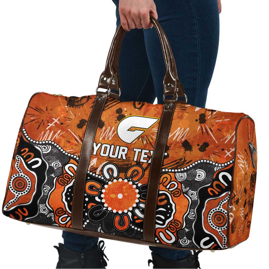 Personalized Greater Western Sydney Giants Travel Bag Aboriginal Dot Painting Graffiti Style
