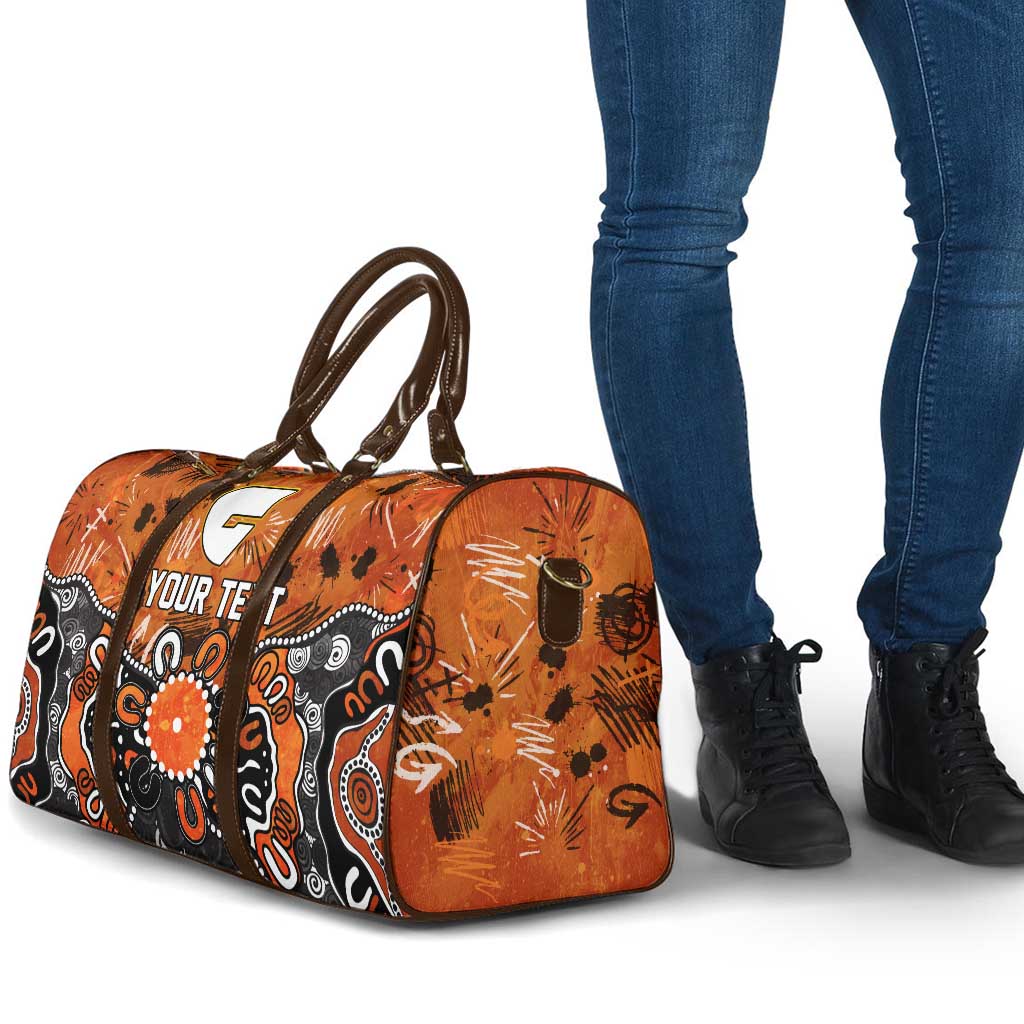 Personalized Greater Western Sydney Giants Travel Bag Aboriginal Dot Painting Graffiti Style