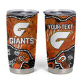Personalized Greater Western Sydney Giants Tumbler Cup Aboriginal Dot Painting Graffiti Style