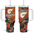 Personalized Greater Western Sydney Giants Tumbler With Handle Aboriginal Dot Painting Graffiti Style