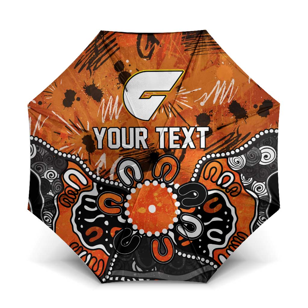 Personalized Greater Western Sydney Giants Umbrella Aboriginal Dot Painting Graffiti Style