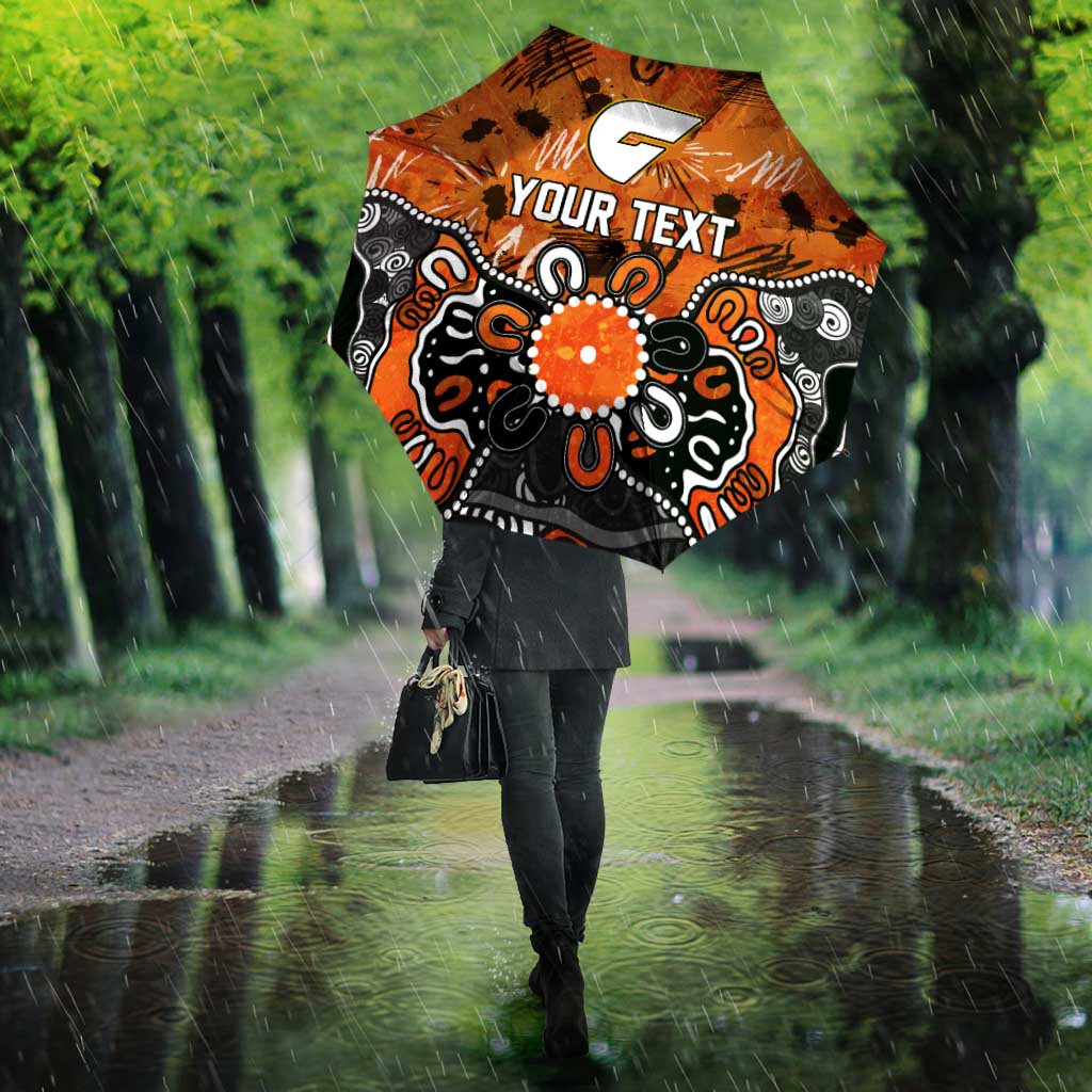 Personalized Greater Western Sydney Giants Umbrella Aboriginal Dot Painting Graffiti Style