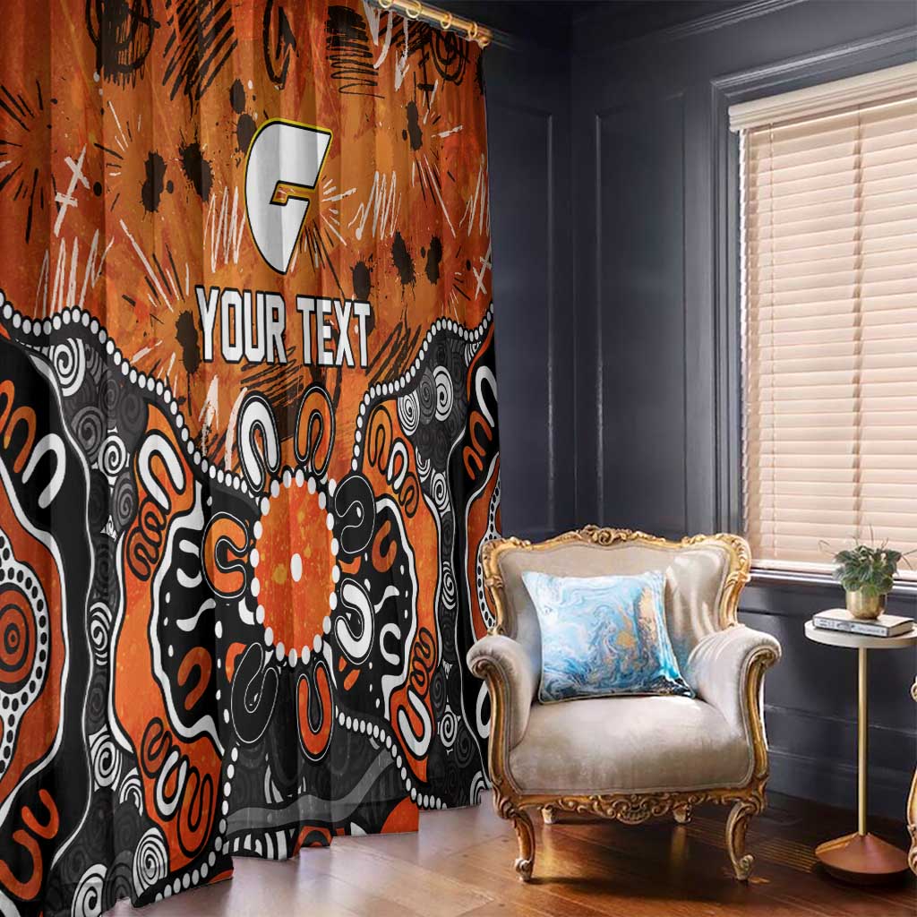 Personalized Greater Western Sydney Giants Window Curtain Aboriginal Dot Painting Graffiti Style