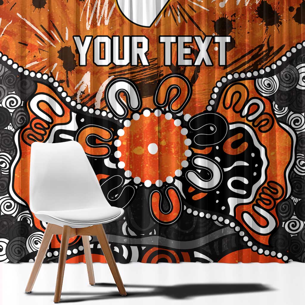 Personalized Greater Western Sydney Giants Window Curtain Aboriginal Dot Painting Graffiti Style