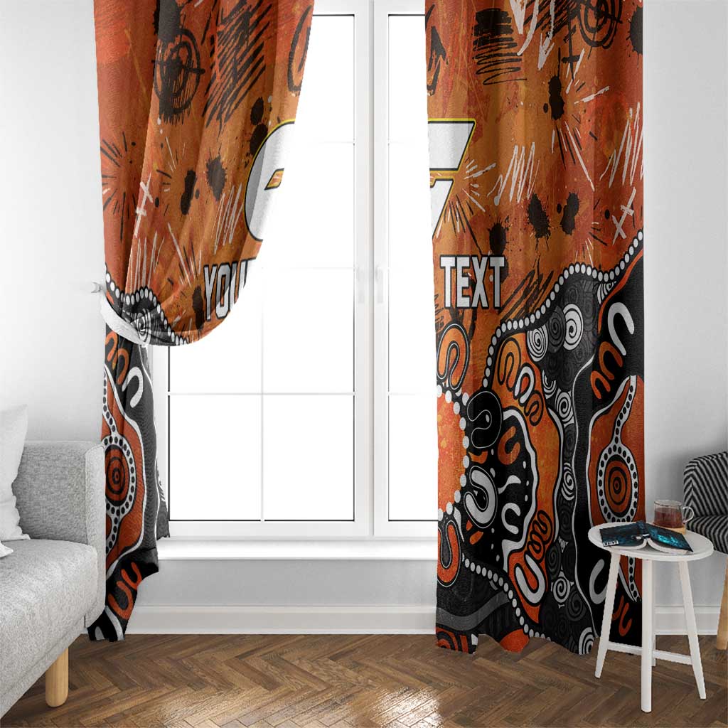 Personalized Greater Western Sydney Giants Window Curtain Aboriginal Dot Painting Graffiti Style