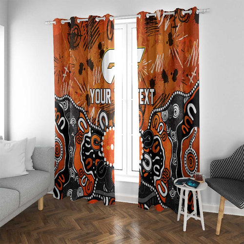 Personalized Greater Western Sydney Giants Window Curtain Aboriginal Dot Painting Graffiti Style