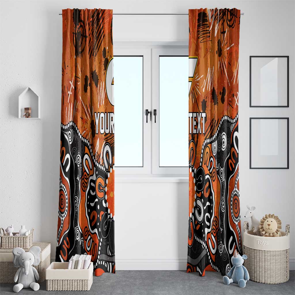 Personalized Greater Western Sydney Giants Window Curtain Aboriginal Dot Painting Graffiti Style