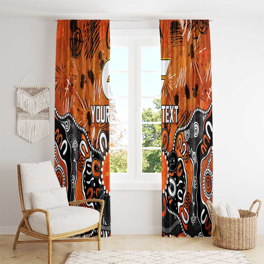 Personalized Greater Western Sydney Giants Window Curtain Aboriginal Dot Painting Graffiti Style