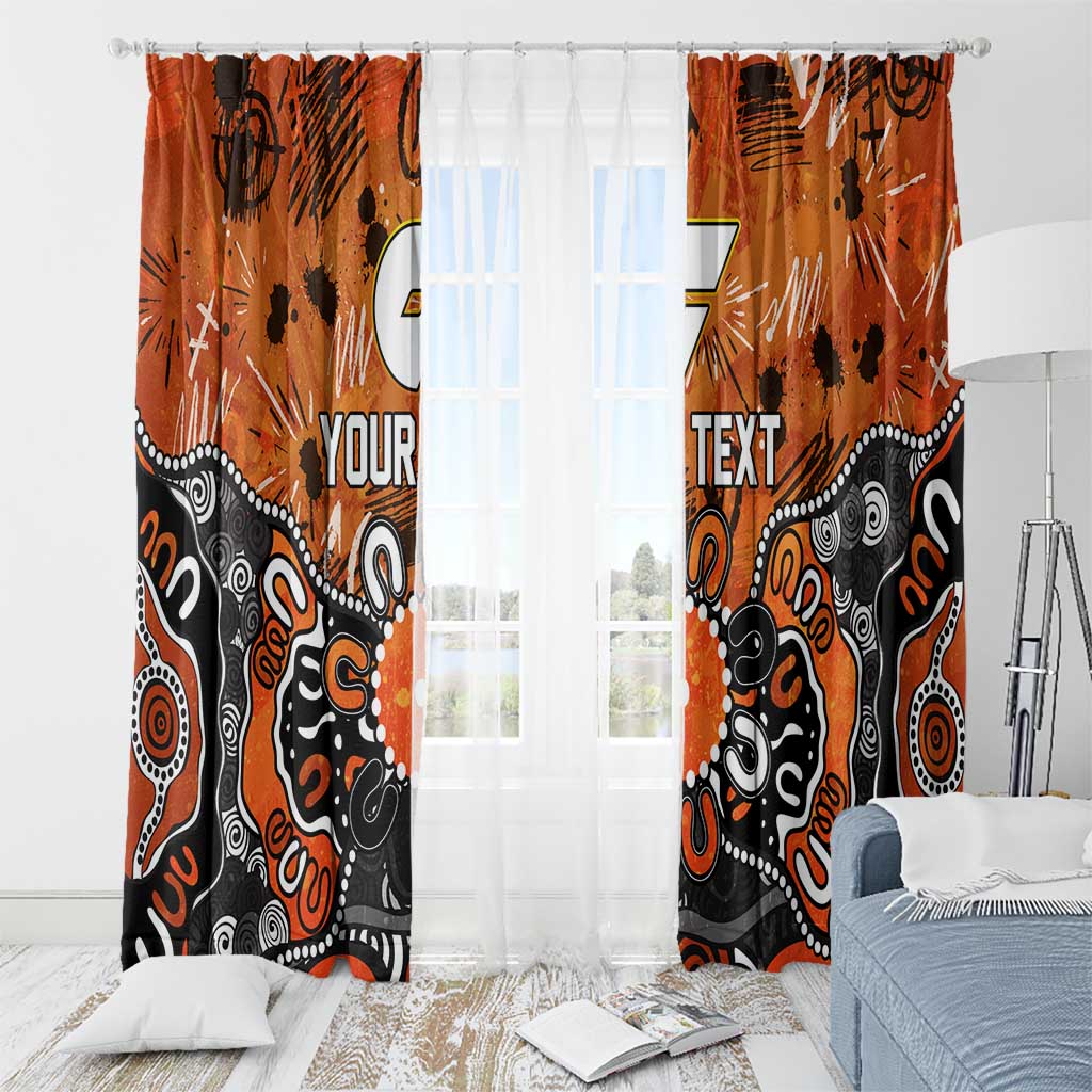 Personalized Greater Western Sydney Giants Window Curtain Aboriginal Dot Painting Graffiti Style