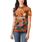 Personalized Greater Western Sydney Giants Women Polo Shirt Aboriginal Dot Painting Graffiti Style