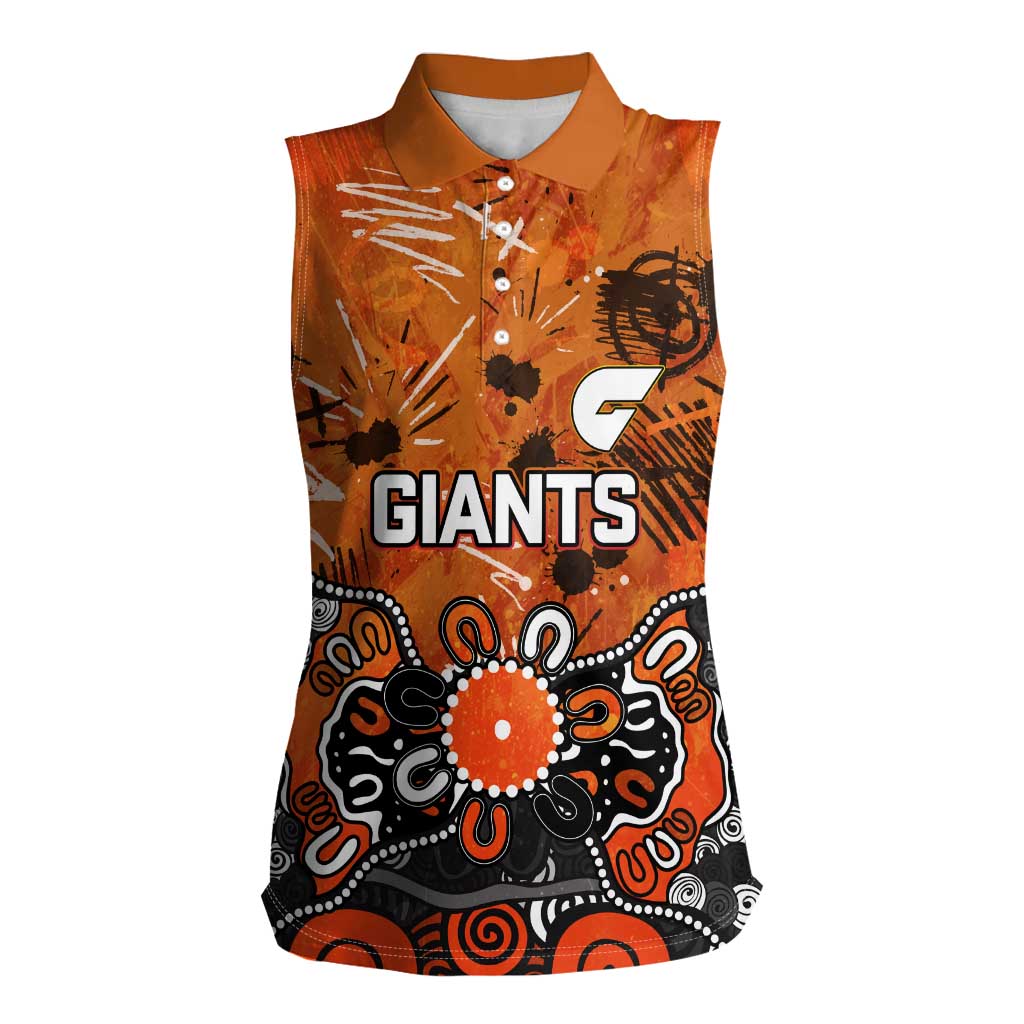 Personalized Greater Western Sydney Giants Women Sleeveless Polo Shirt Aboriginal Dot Painting Graffiti Style