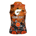 Personalized Greater Western Sydney Giants Women Sleeveless Polo Shirt Aboriginal Dot Painting Graffiti Style