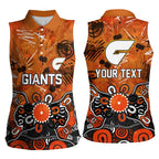 Personalized Greater Western Sydney Giants Women Sleeveless Polo Shirt Aboriginal Dot Painting Graffiti Style